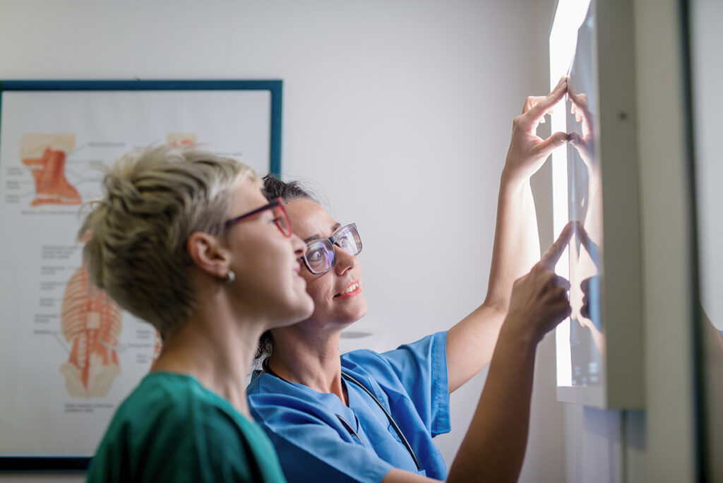 radiologists looking at x ray results