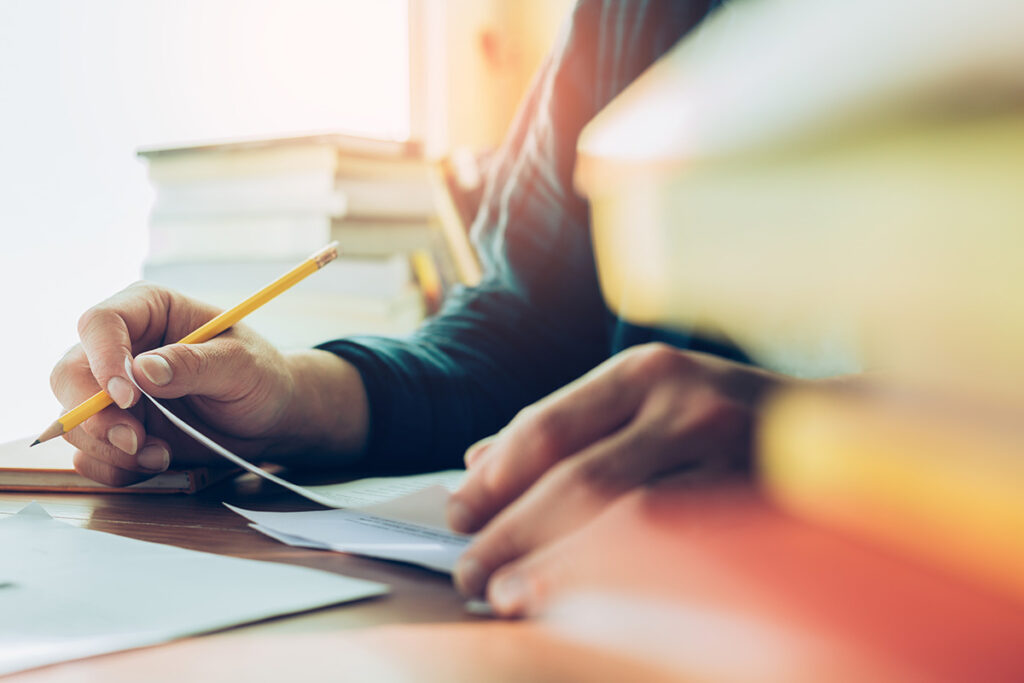 Student applying for a scholarship